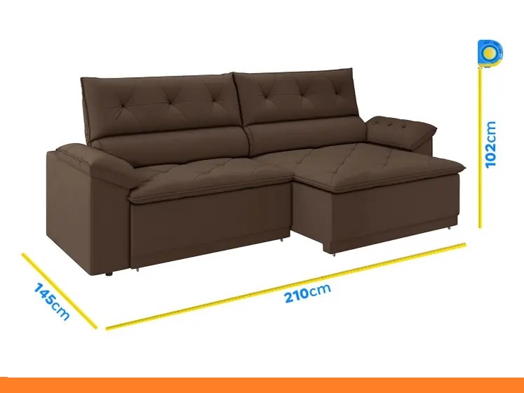 Sofá Retrátil Reclinável 3 Lugares - Imagem 2